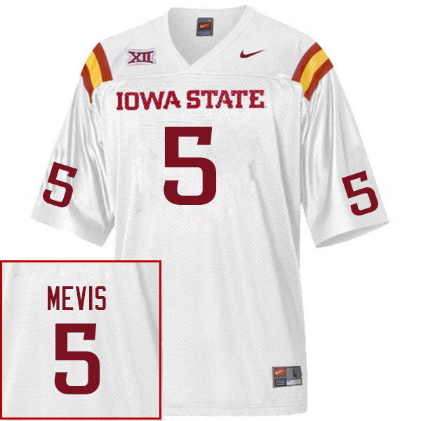 Iowa State Cyclones Men's #5 Andrew Mevis Nike NCAA Authentic White College Stitched Football Jersey KD42V78SW